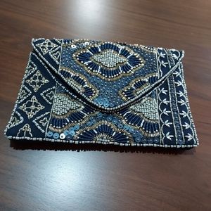 Brand new Dark blue beaded evening bag